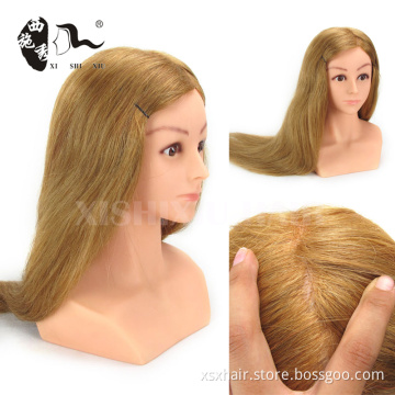 Wholesale barber supplies 100%human hair mannequin head with long hair